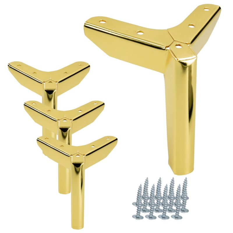 Zestaw 4 sztuk noga meblowa B&B Kotwica Loft złoty chrom wysokość 12 cm 4 szt