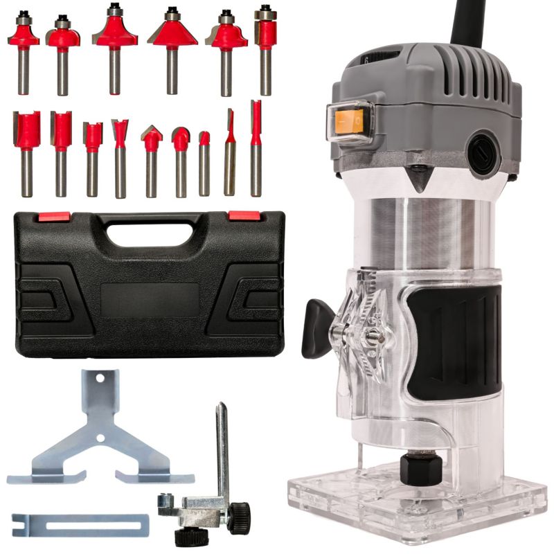 Frezarka górnowrzecionowa BESTEN BE-2536 800W 30 000 RPM 6-biegowa zestaw 15 frezów walizka 1 szt.