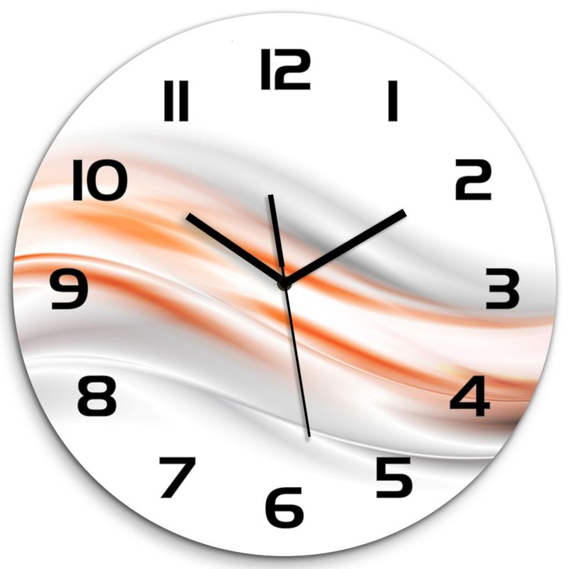 Zegar szklany Tulup Abstrakcja fale czarne wskazówki fi30 cm cichy 1 szt.