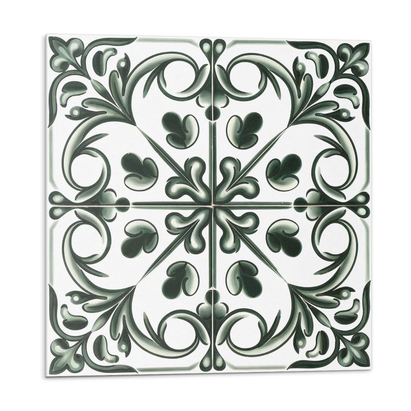 Kafelki samoprzylepne Wallfluent 50x50 cm Kafelkowy motyw roślinny 4 szt.