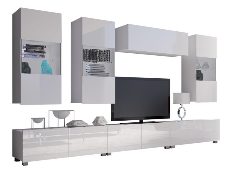 Meblościanka MIRJAN 24 Calabrini XI biały / biały połysk 1 kpl.