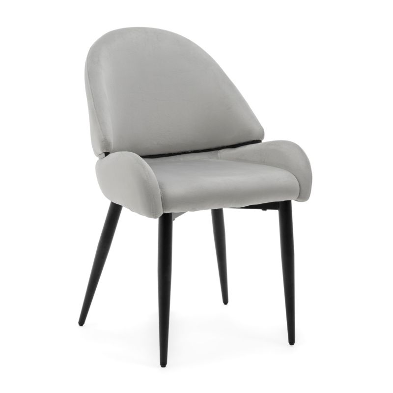 Krzesło tapicerowane New Home BERGAMO jasnoszare welurowe 1 szt.