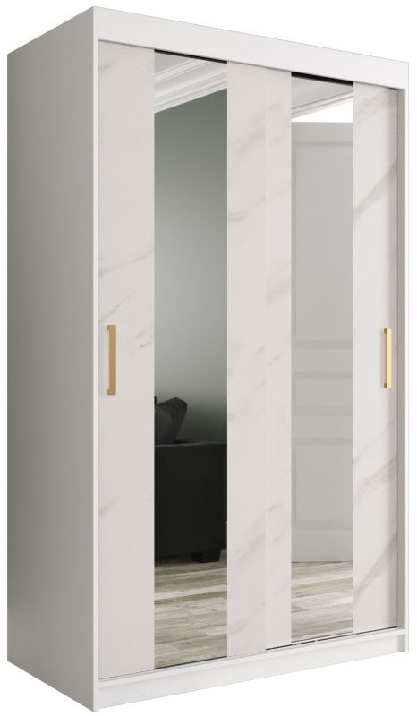 Szafa przesuwna Garderoba Abiks Marmur POLE 120 biały + biały 1 szt.