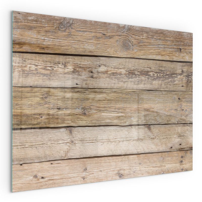 Szklana Podkładka Pod Kominek Prostokąt Wallfluent 80x60 cm Faktura drewnianych desek 1 szt.