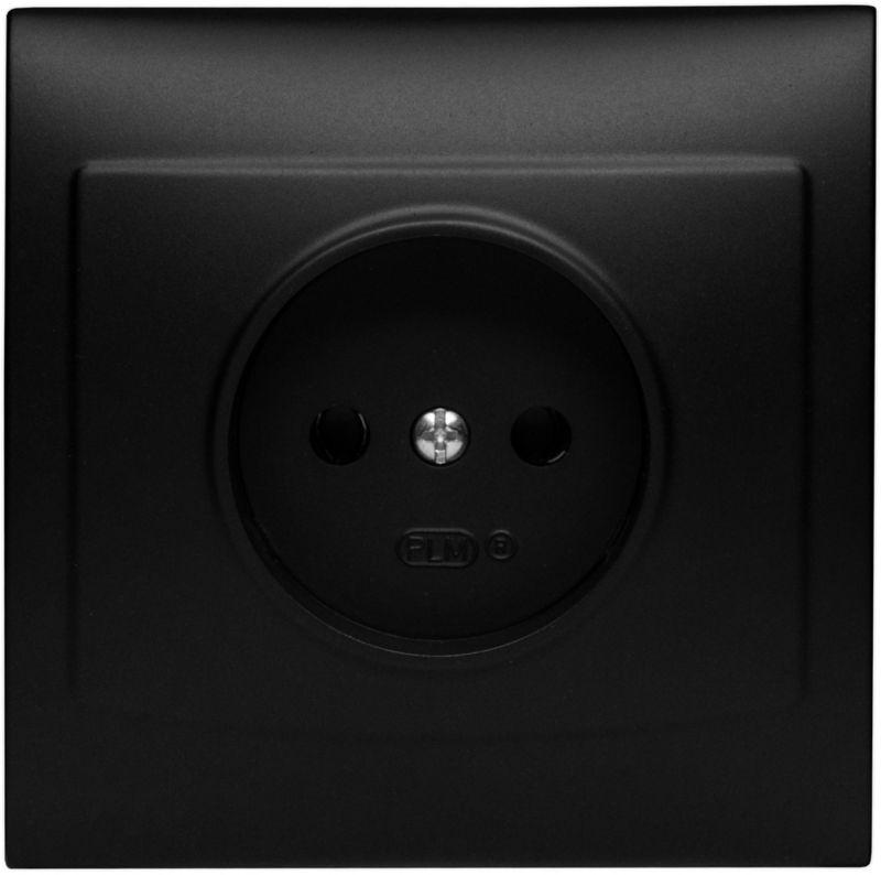 Gniazdo pojedyncze Vega bez uziemienia czarne