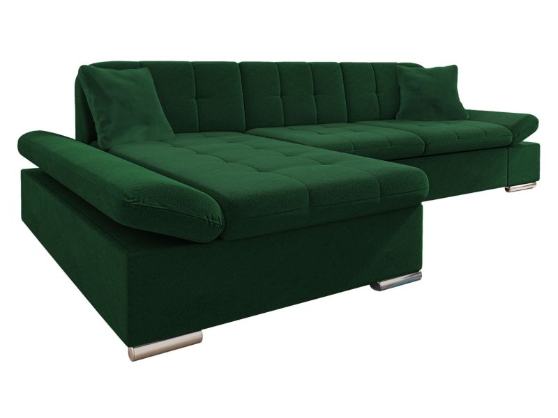 Narożnik z funkcją spania MIRJAN 24 Malwi lewy butelkowa zieleń 1 szt.