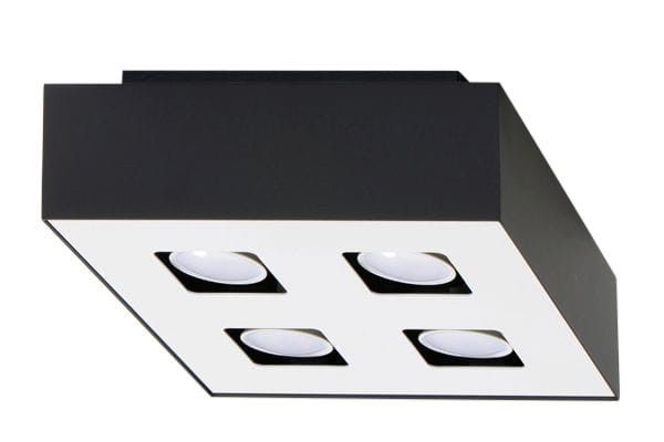 Spot oprawa sufitowa Sollux Lighting Mono czarno-biały 4 x GU10 x 40W IP20 wym: 24 x 24 cm - 1 szt.