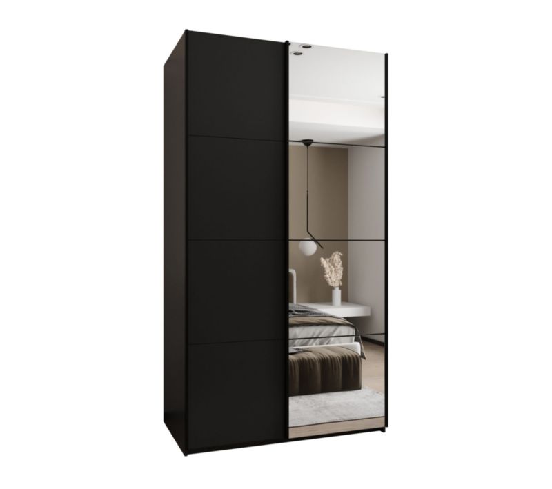 Szafa przesuwna Abiks LUX 3 wysoka szer.140cm czarny/czarny/czarny 1szt.