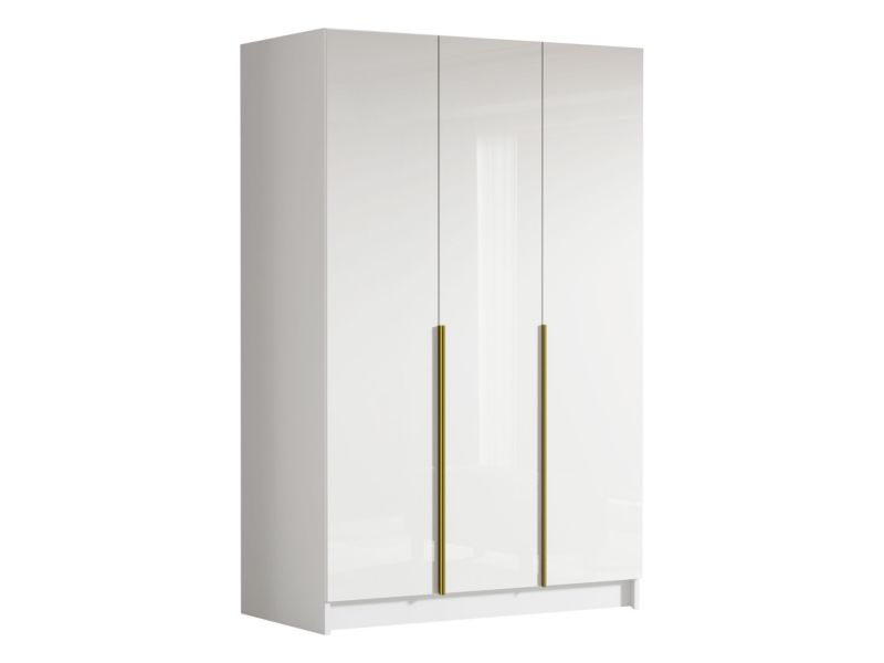 Szafa MIRJAN 24 pokojowa Calia I biały / biały połysk + złoty 1 szt.