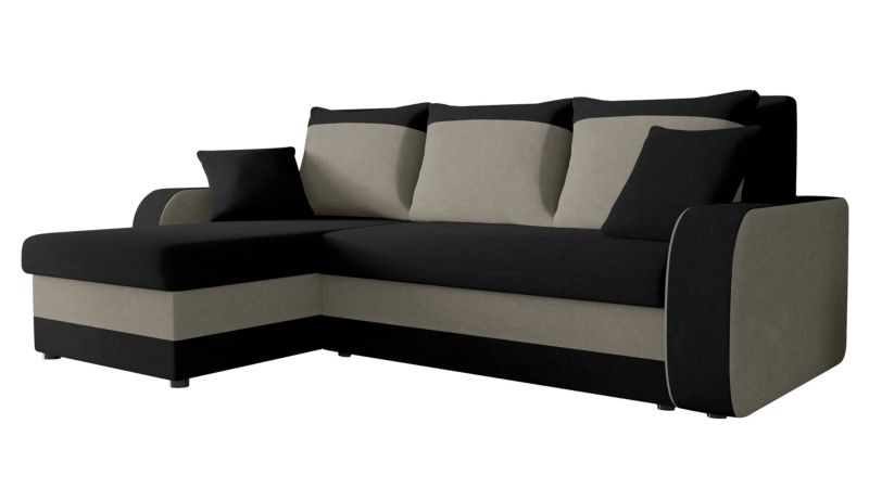 Narożnik z funkcją spania MIRJAN 24 Kris czarny/jasny szary/czarny 1 szt.