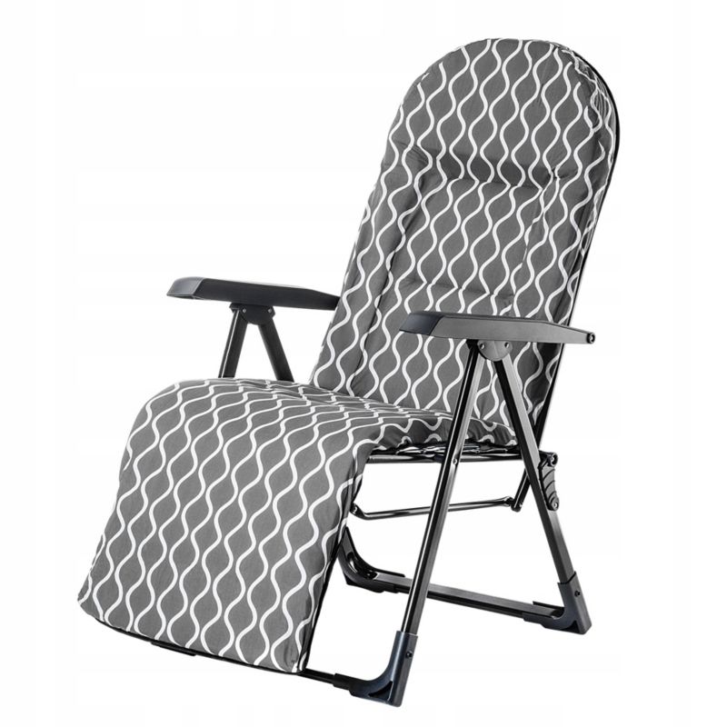 Leżak KADAX Fotel Ogrodowy Składany Plażowy Leżanka Poduszka Podnóżek Wygodny 1szt.