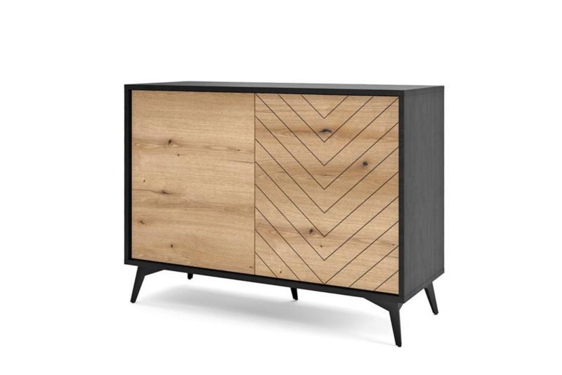 Komoda dwudrzwiowa Bettso Diamond 104 cm dąb evoke czarny mat 1szt.