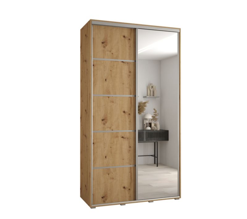 Szafa przesuwna Abiks DAVOS 5 wysoka szer.140cm gł.60cm artisan/artisan/srebrny 1szt.