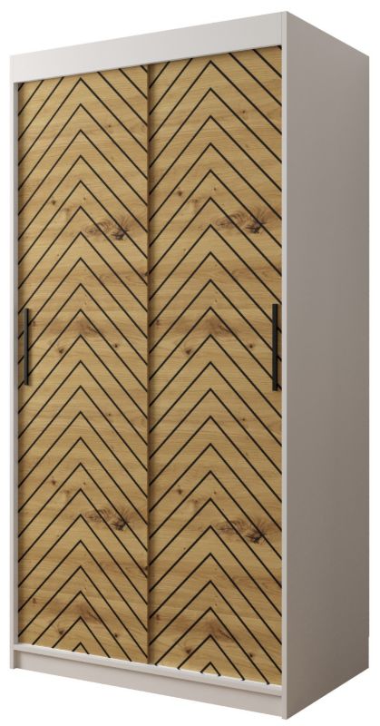 Szafa przesuwna Garderoba Abiks Jodełka 1 100 biały + artisan 1 szt.