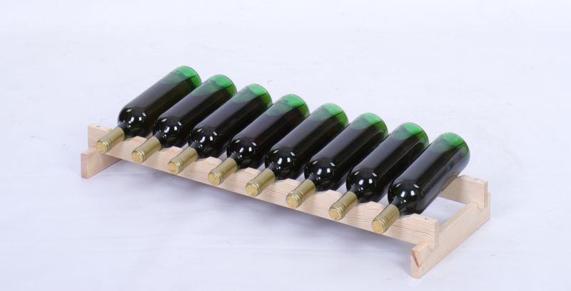 Stojak na wino MODO24 regał modułowy na butelki 1 leżnia x 8 butelek montaż bez narzędzi naturalne drewno 1 szt.