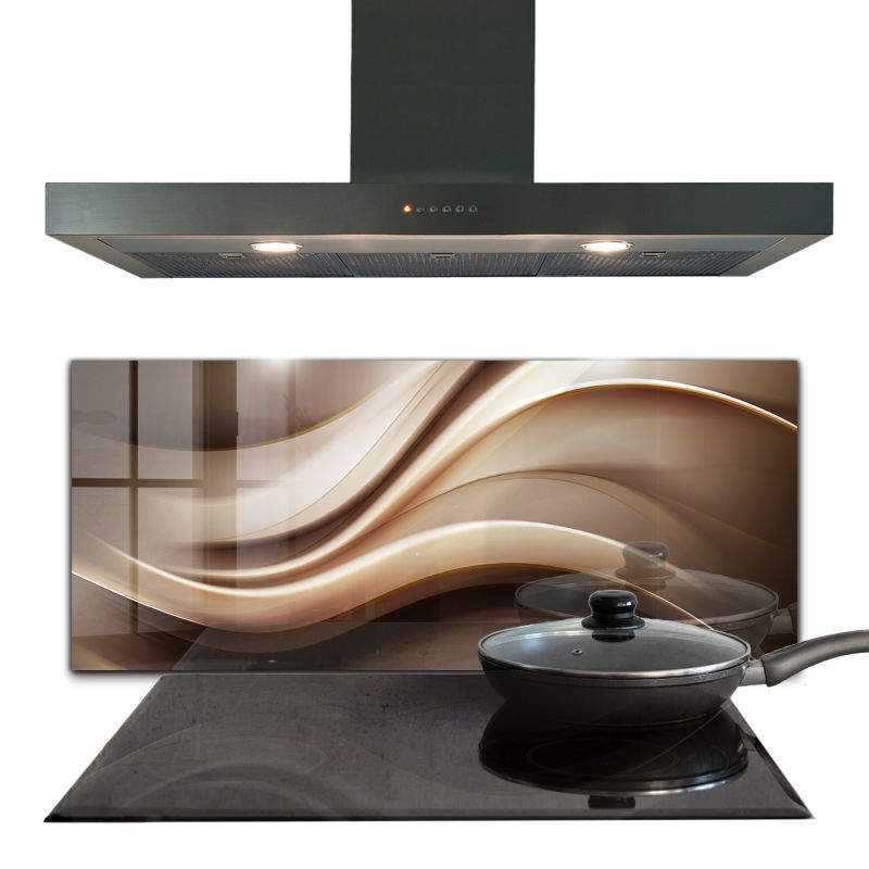 Osłona kuchenna do kuchni Wallfluent 125x50 cm Fala Energii Szklany 1 szt.