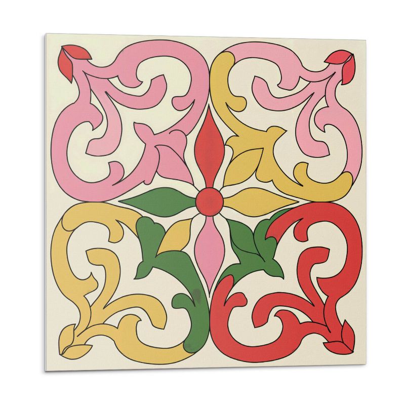 Kafelki samoprzylepne Wallfluent 50x50 cm Ornamentalny wzór kwiatów 4 szt.