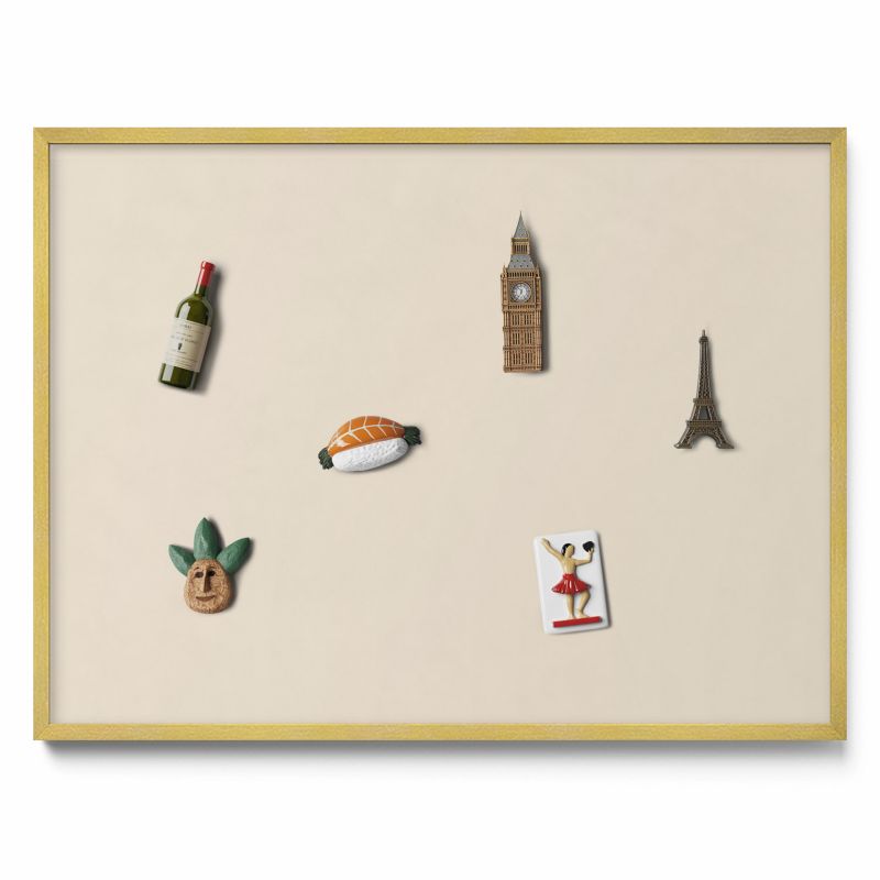 Tablica na notatki Tulup 80x60 cm Kolor jasny beżowy w złotej ramie 1 szt.