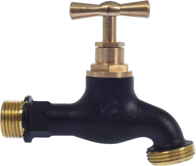 Kran mosiężny 1/2" 3/4" czarny