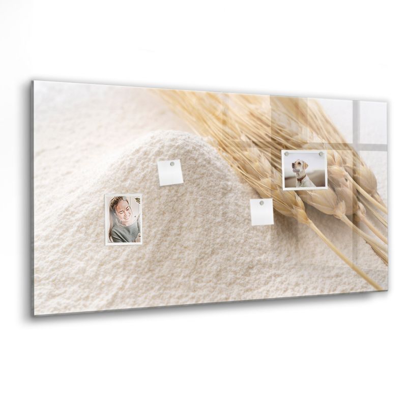 Szklana tablica magnetyczna Wallfluent 120x60 cm Mąka Czarny marker 1 szt.