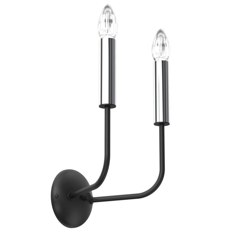 Kinkiet ścienny Luminex Akasya czarny mat-chromowany 2 x E14 x 15W IP20 wym: 32 x 20 x 14 cm - 1 szt.