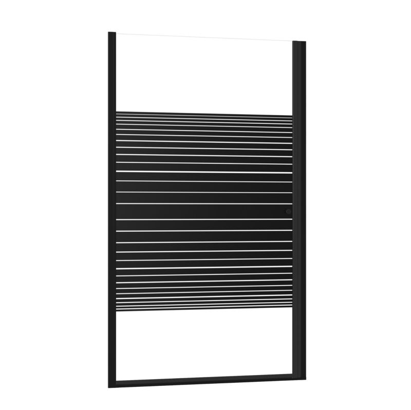 Drzwi prysznicowe uchylne GUNTUR SEVANTE 80 cm czarne z pasami 1 szt.