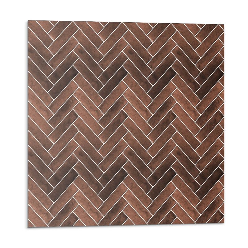 Kafelki samoprzylepne Wallfluent 50x50 cm Drewniany wzór w stylu jodełki 4 szt.