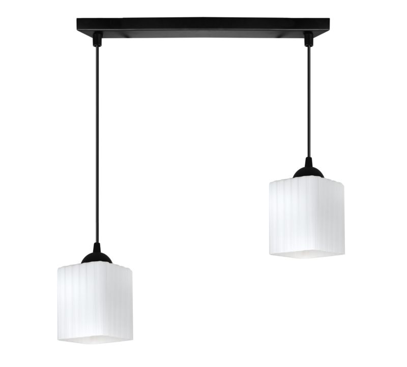 Lampa sufitowa wisząca Light Home LH Riffle 2x E27 60W czarny/biały 1szt.