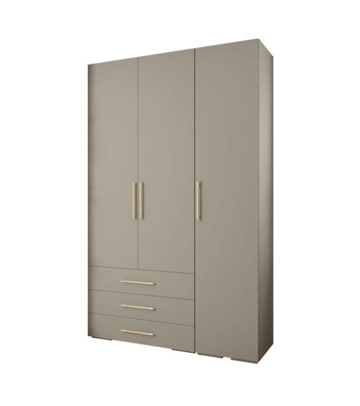 Garderoba wysoka do przedpokoju Abiks INOVA 3 Z17 kaszmir+złoty 1 szt.