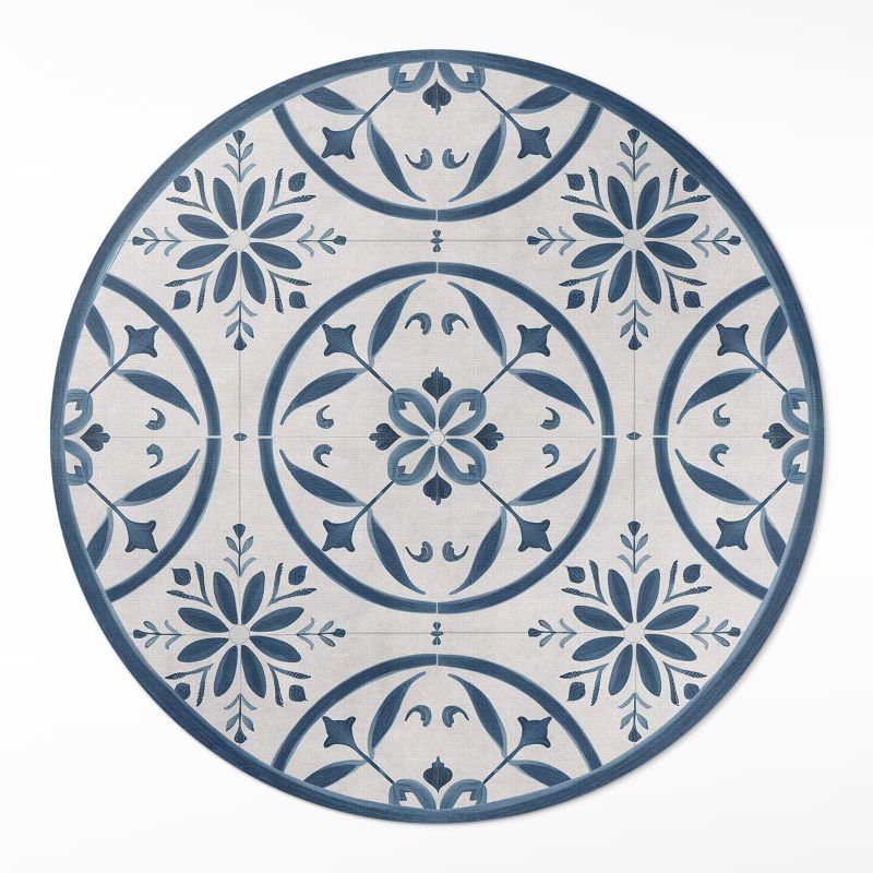 Okrągły Dywan Winylowy Wallfluent fi90 cm Dekoracyjne płytki kamienny wzór podłogi 1 szt.