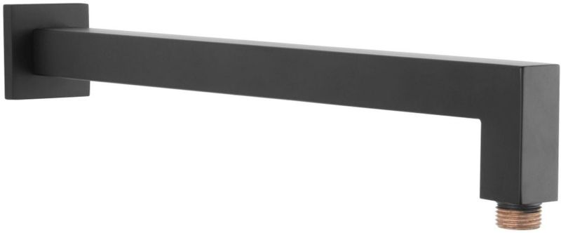 Ramię prysznicowe ścienne Ferro 35 cm czarny mat stal nierdzewna z rozetą 1 szt.