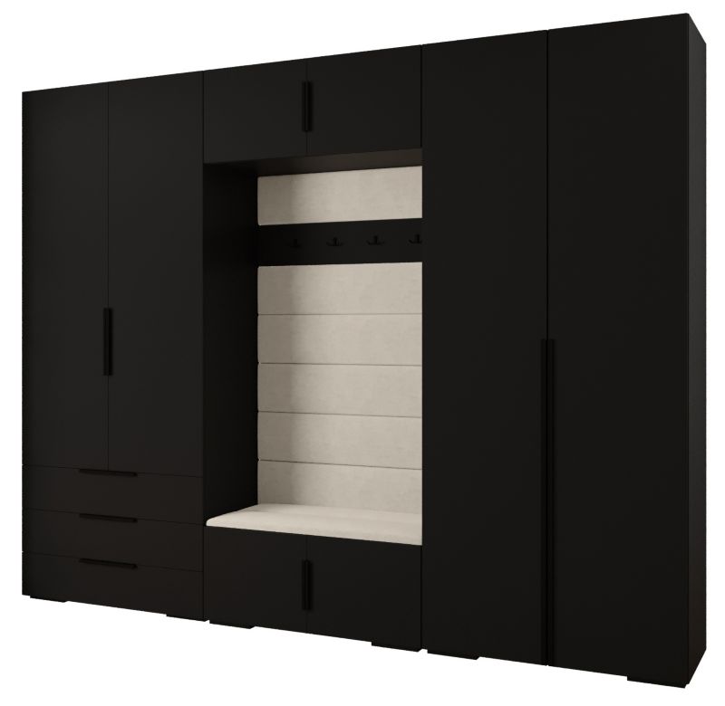 Garderoba do przedpokoju Abiks INOVA 1 Z14 czarny+czarny+manila02 1szt.