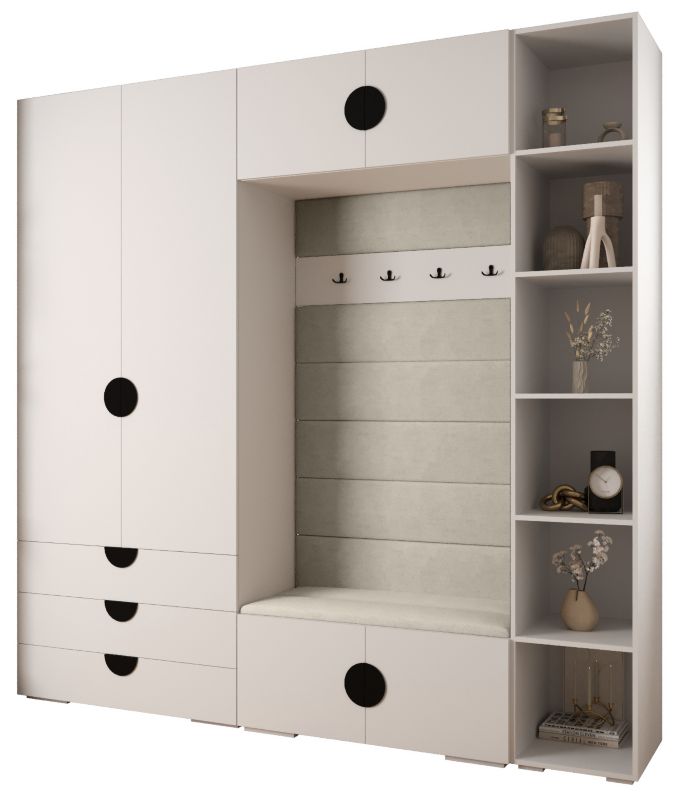 Garderoba do przedpokoju Abiks INOVA 4 Z10 biały+czarny+manila02 1 szt.