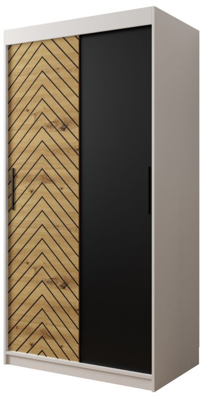 Szafa przesuwna Garderoba Abiks Jodełka 100 biały + artisan 1 szt.