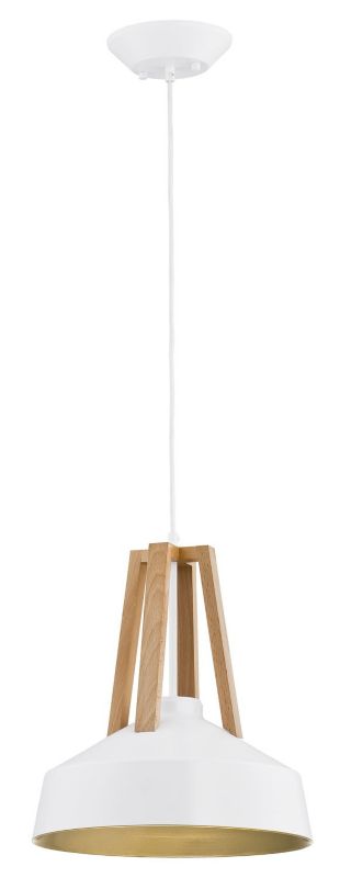 Lampa sufitowa wisząca Alfa Drop biała jasne drewno wym: 95 x 33 x 33 cm 1xE27 x 60W 1 szt.