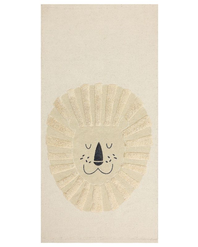 Dywan dziecięcy bawełniany motyw lwa 80 x 150 cm beżowy Balari 1 szt.