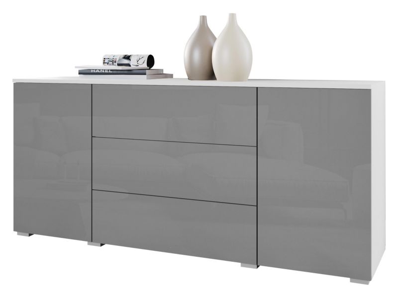 Komoda MIRJAN 24 Paris 150 biały + szary połysk 1 szt.