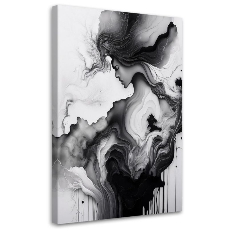 Obraz nowoczesny Feeby Kobieta Abstrakcja Czarno Biała 80x120cm 1szt