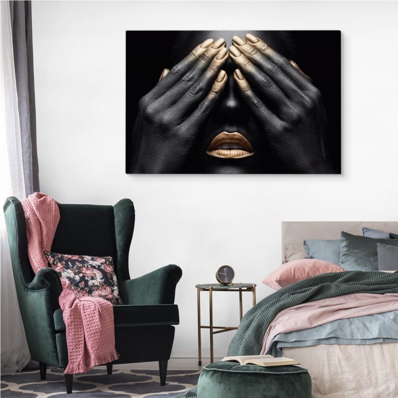 Obraz Muralo Portret Kobiety Złoty 100x70 cm 1szt.