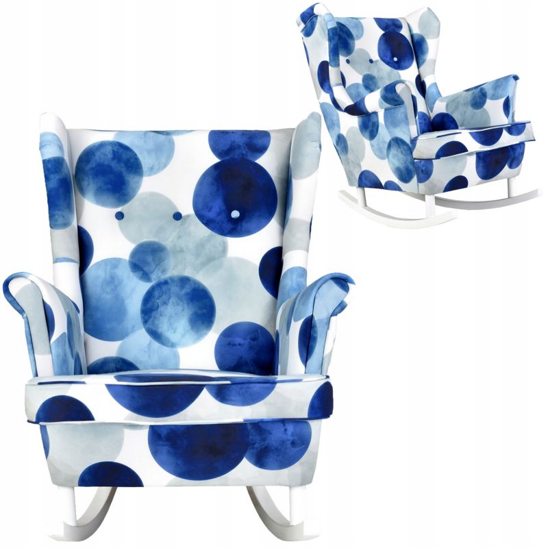 Fotel uszak do salonu bujany Family Meble ARI grochy pastelowy 1szt