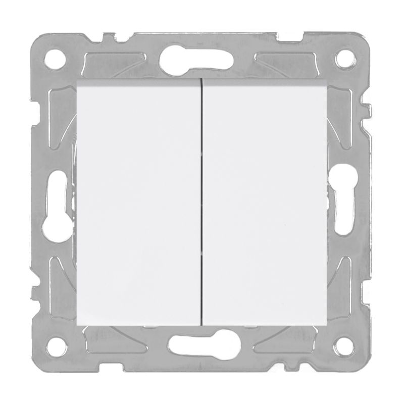 Włącznik schodowy podwójny DPM Solid Electromalt QUAD 7 x 7 x 4,1 cm biały