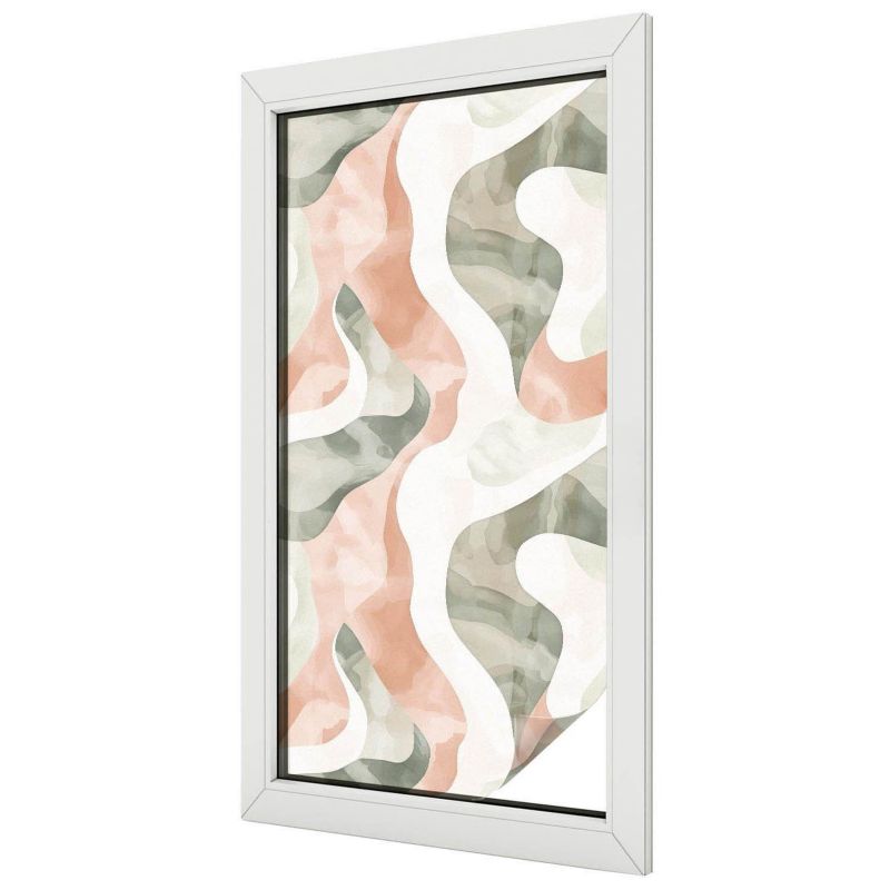 Folia Mleczna na Okno Wallfluent 50x100 cm Skutecznie Chroni Prywatność Abstrakcyjny ornament falisty 1 rol.