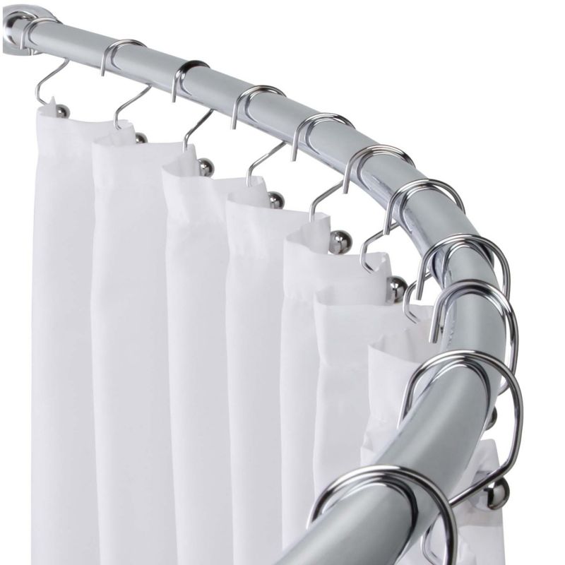 Drążek prysznicowy do zasłon Estiva łukowy 140x105 cm srebrny 27 mm 1 szt.