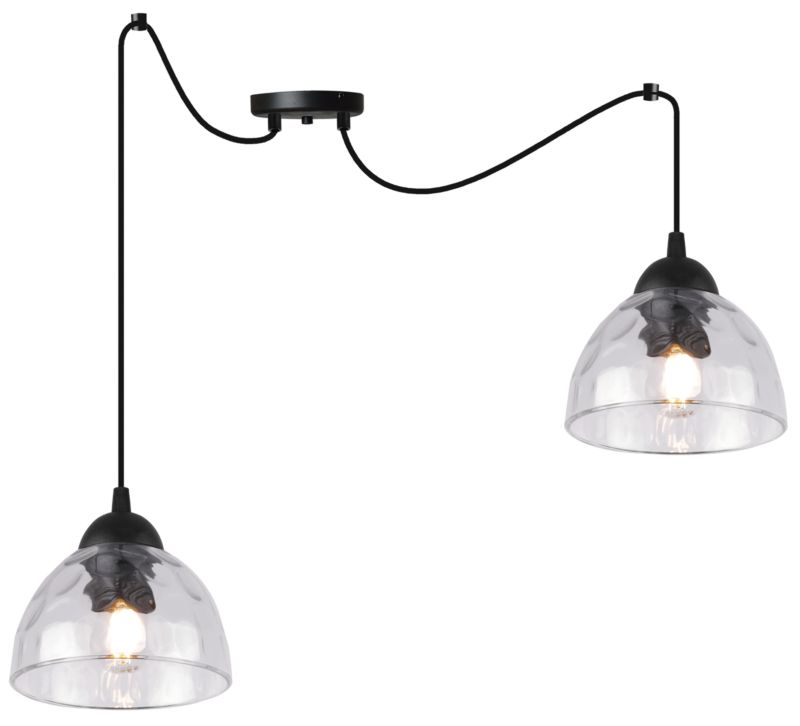 Lampa sufitowa wisząca Light Home LH Pająk Venice 2x E27 60W klosz bezbarwny 1szt.