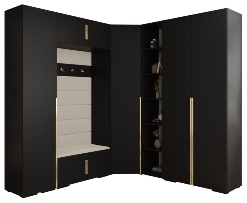 Garderoba do przedpokoju Abiks INOVA 1 Z2 czarny+złoty+manila02 1szt.