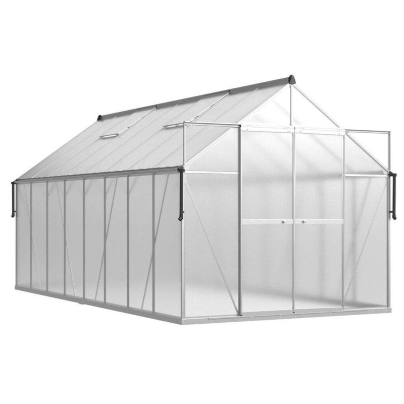 Szklarnia z Poliwęglanu Cultivo Ogrodowa 4x3 Slide-In 490x244cm 3x4 Srebrna 1 szt