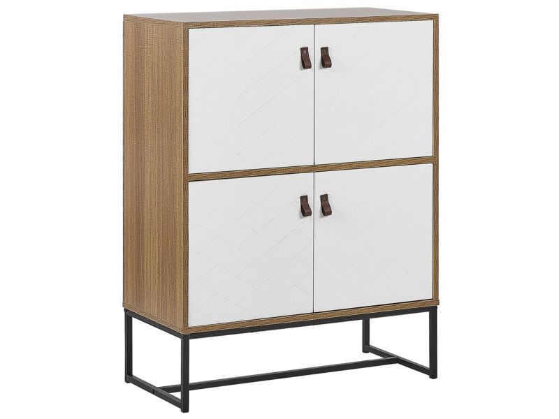 Szafka czterodrzwiowa jasne drewno z białym Nueva 1 szt.