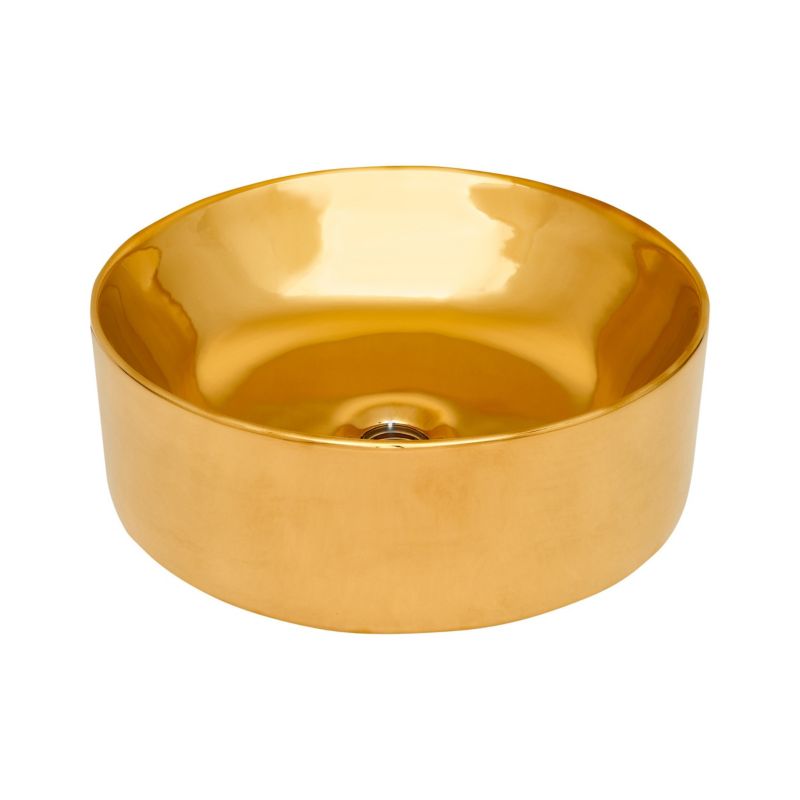 Umywalka nablatowa Invena Kos 42 cm, okrągła, złoty połysk, wyjątkowe ranty, 1 szt.