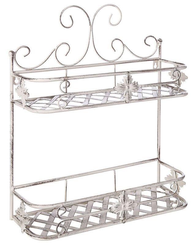 Metalowa półka łazienkowa wisząca biała Marayes 1 szt.