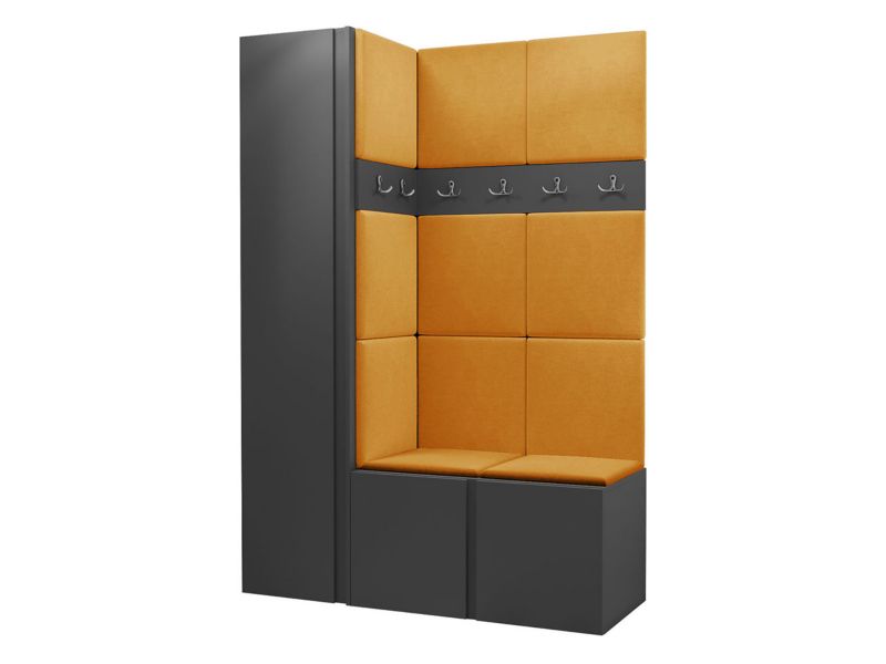 Garderoba MIRJAN 24 Orion IX grafit + żółty 1 kpl.